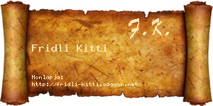 Fridli Kitti névjegykártya