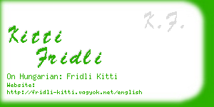 kitti fridli business card